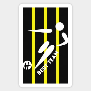 Yellow Black BEST TEAM - Football Player Sticker